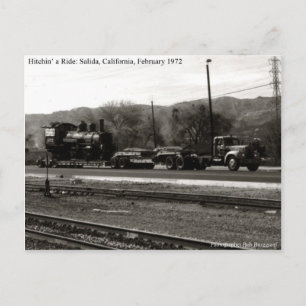 Engine 463 Hitchin' a Ride Announcement Postcard