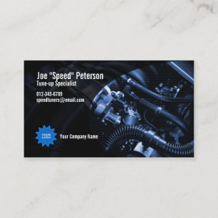 Engine Blue Car Service Business Card