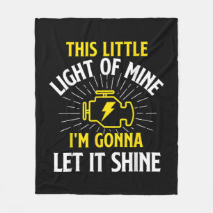 Engine Control Light - Car Guy Auto Mechanic Fleece Blanket