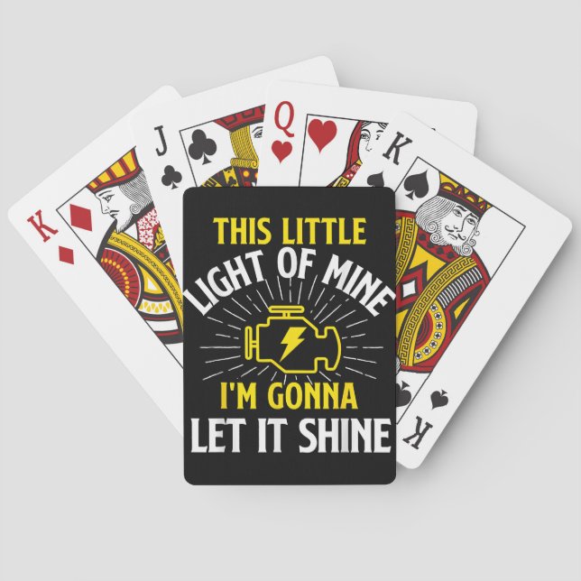 Engine Control Light - Car Guy Auto Mechanic Playing Cards (Back)