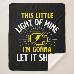 Engine Control Light - Car Guy Auto Mechanic Sherpa Blanket