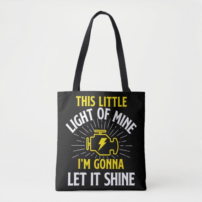Engine Control Light - Car Guy Auto Mechanic Tote Bag (Front)