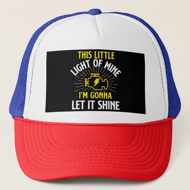 Engine Control Light - Car Guy Auto Mechanic Trucker Hat (Front)