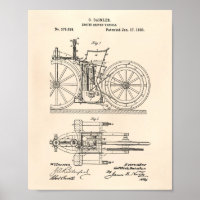 Engine Driven Vehicle 1888 Patent Art Old Peper