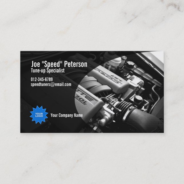 Engine Grey Car Service Business Card (Front)