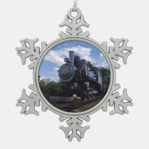 Engine Number 2 Snowflake Pewter Christmas Ornament