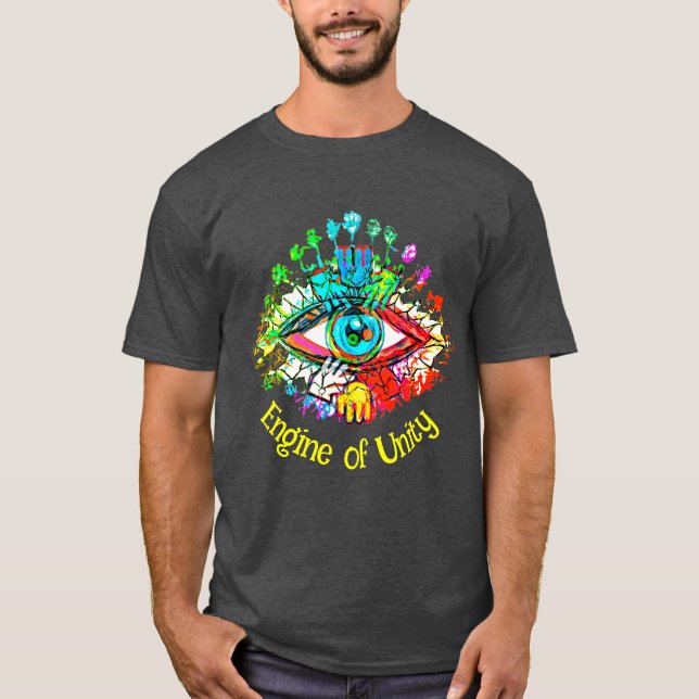 Engine of Unity Bright Rainbow Colours T-Shirt (Front)