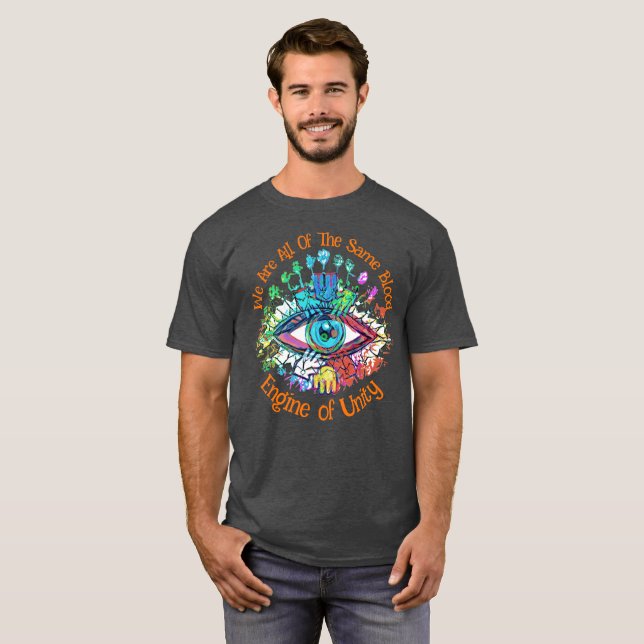 Engine of Unity Faded Rainbow Colours T-Shirt (Front Full)