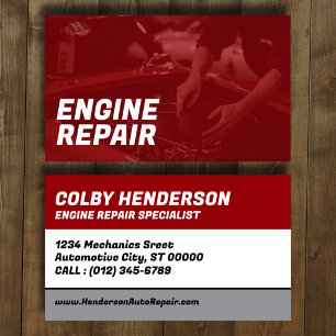 Engine Repair Business Card