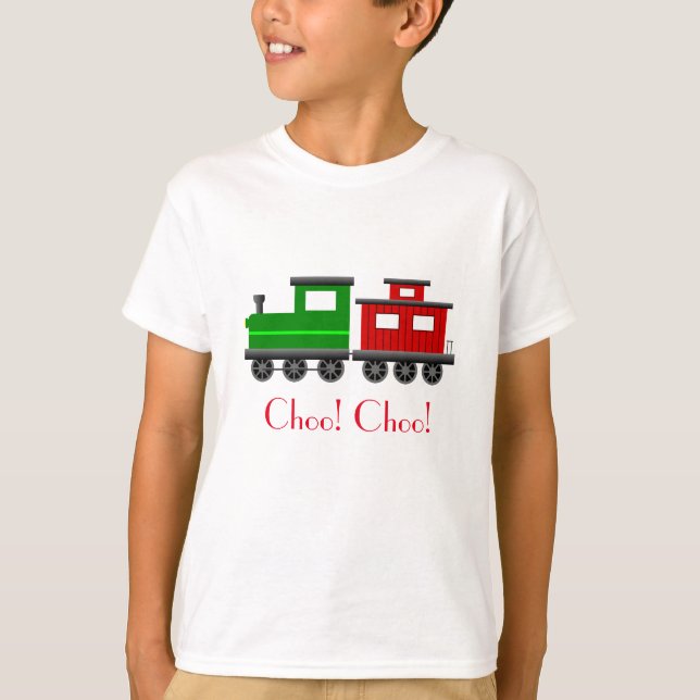 engine train caboose Grandson son track Engineer T-Shirt (Front)