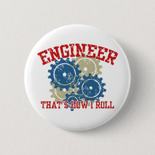 Engineer 6 Cm Round Badge