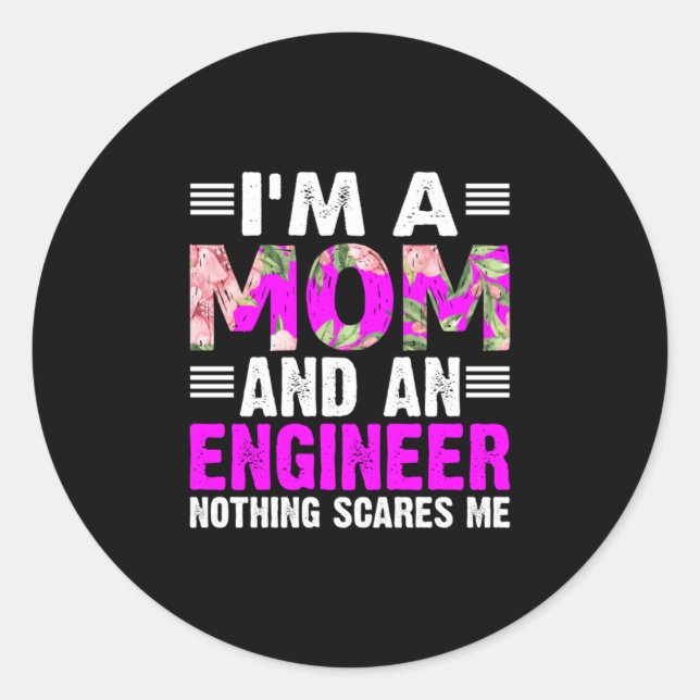 Engineer Art A Mum And An Engineer Classic Round Sticker (Front)