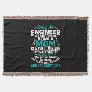 Engineer Art Being An Engineer Mum Throw Blanket