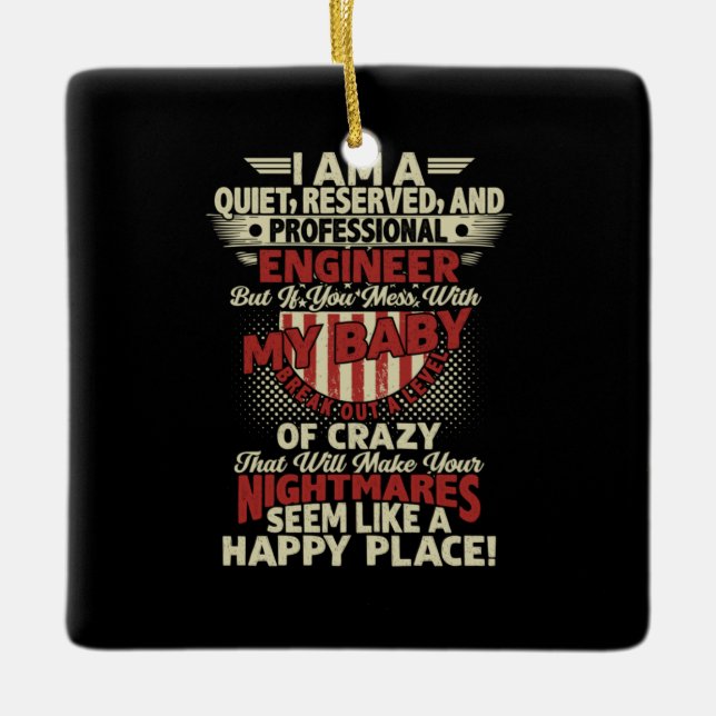 Engineer Art Professional Engineer Ceramic Ornament (Front)