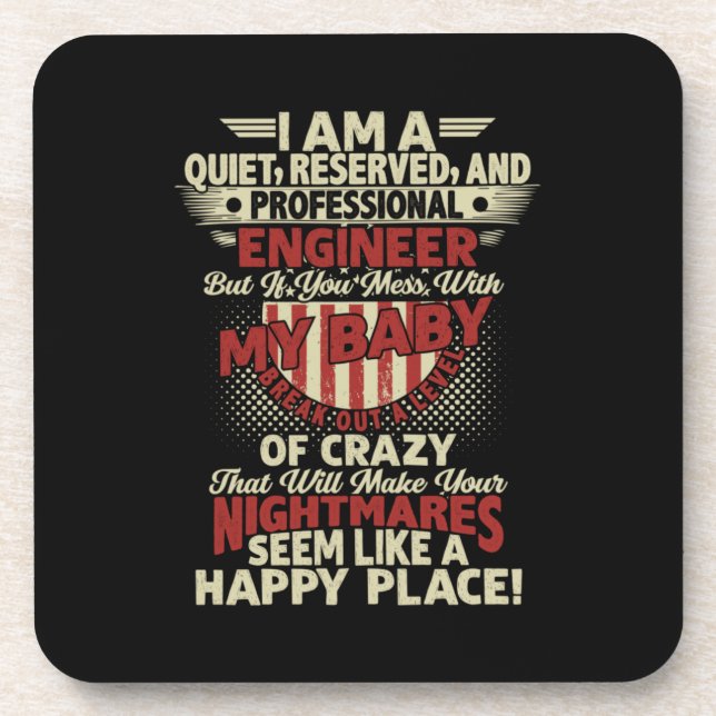 Engineer Art Professional Engineer Coaster (Front)