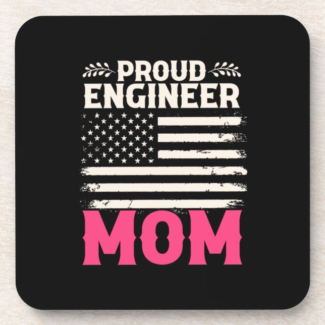 Engineer Art Proud Engineer Mum Coaster (Front)