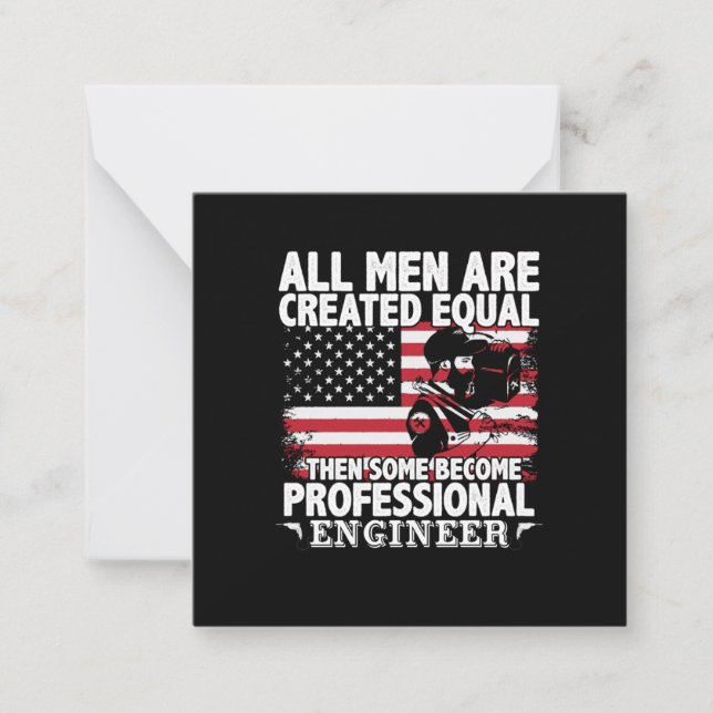 Engineer Art Some Men Become Professional Engineer Card (Front)