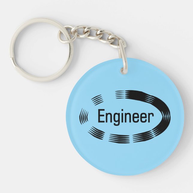 Engineer Black Oval Key Ring (Front)