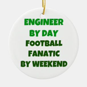 Engineer by Day Football Fanatic by Weekend Ceramic Tree Decoration