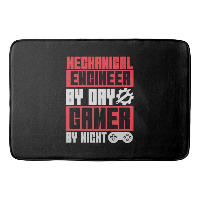 Engineer By Day Gamer By Night Bath Mat (Front)