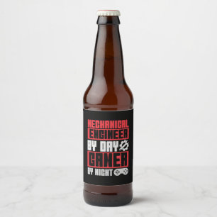 Engineer By Day Gamer By Night Beer Bottle Label