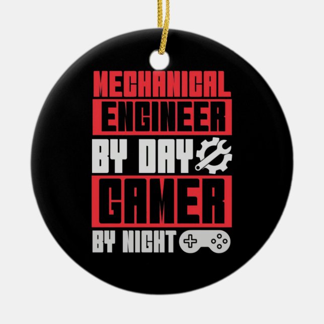 Engineer By Day Gamer By Night Ceramic Tree Decoration (Front)