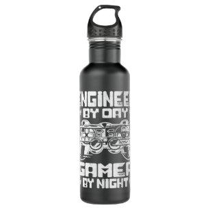 Engineer by day gamer by night Cool Video Game Lov 710 Ml Water Bottle