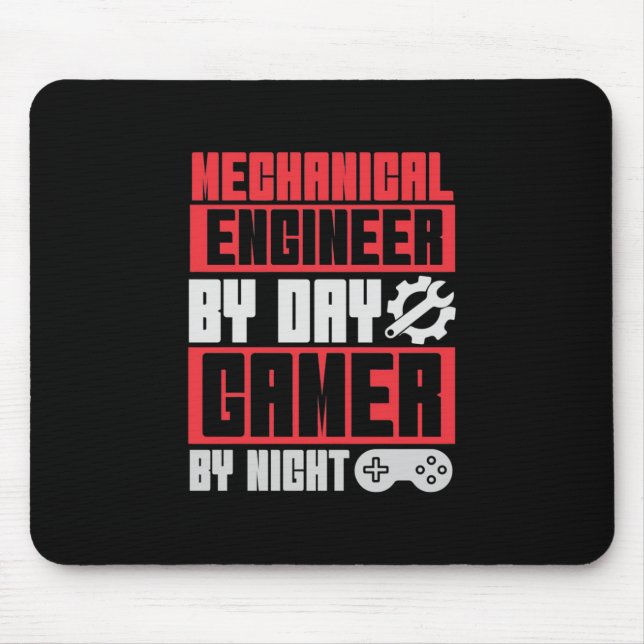 Engineer By Day Gamer By Night Mouse Mat (Front)