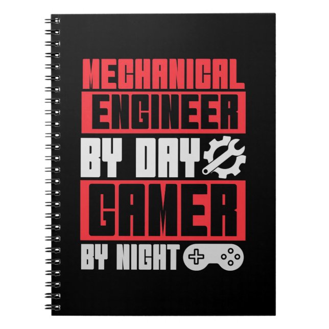 Engineer By Day Gamer By Night Notebook (Front)