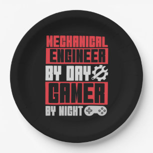 Engineer By Day Gamer By Night Paper Plate