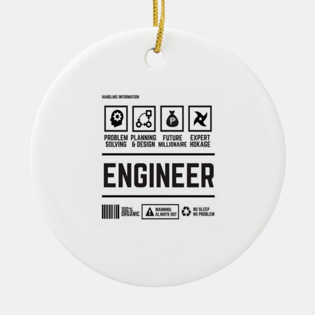 engineer ceramic tree decoration (Front)