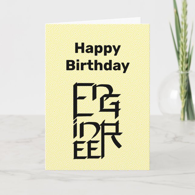 Engineer Character Birthday Card (Front)