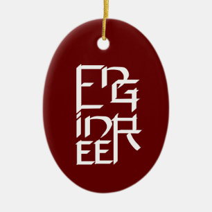 Engineer Character Ceramic Tree Decoration