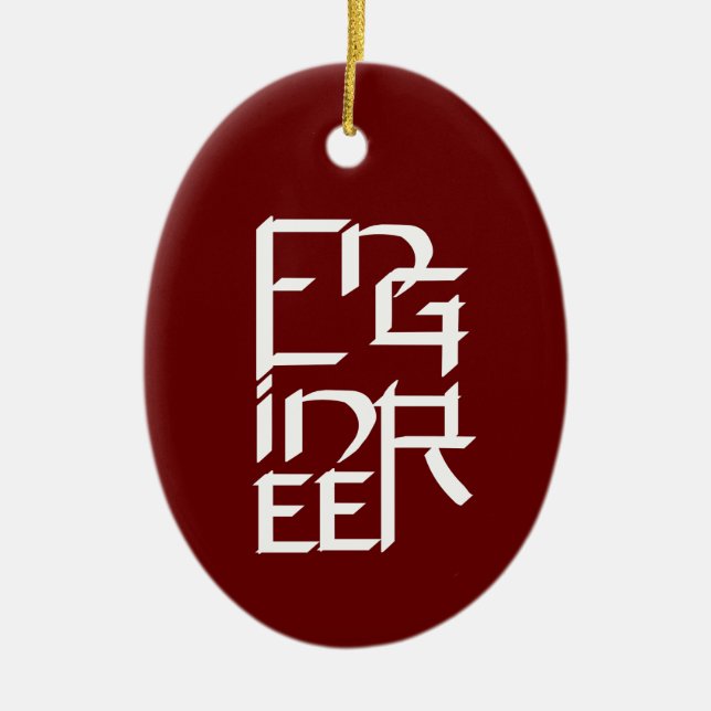 Engineer Character Ceramic Tree Decoration (Front)