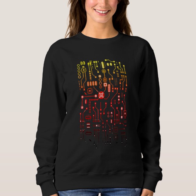 Engineer Computer Circuit Board Engineering Cpu Bi Sweatshirt (Front)