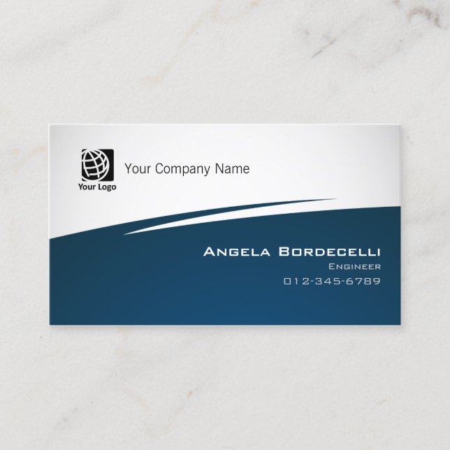 Engineer Computer Technical Professional Zig Zag Business Card (Front)