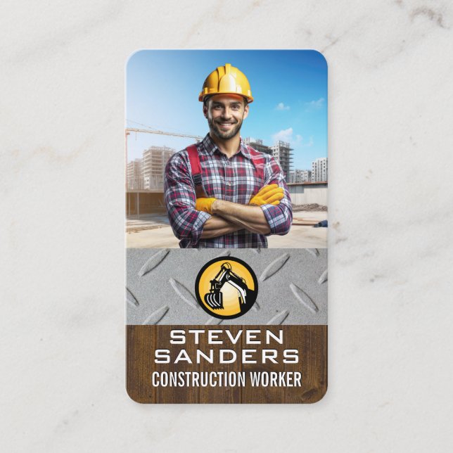 Engineer | Construction Site | Blue Collar Business Card (Front)