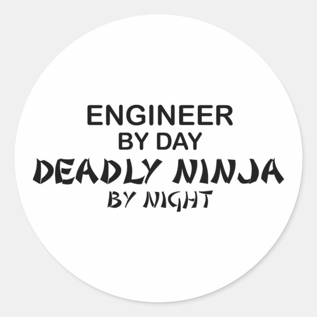 Engineer Deadly Ninja by Night Classic Round Sticker (Front)