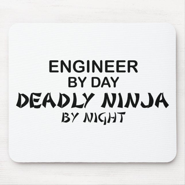 Engineer Deadly Ninja by Night Mouse Mat (Front)