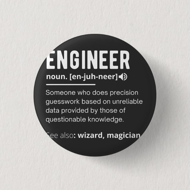 ENGINEER DEFINITION 3 CM ROUND BADGE (Front)