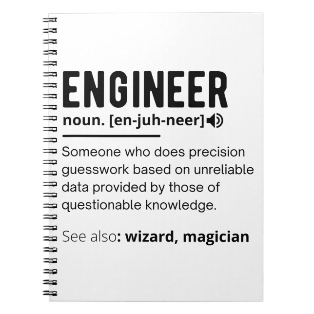 Engineer Definition Engineering Gift Notebook (Front)