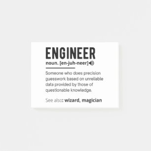 Engineer Definition Engineering Gift Post-it Notes