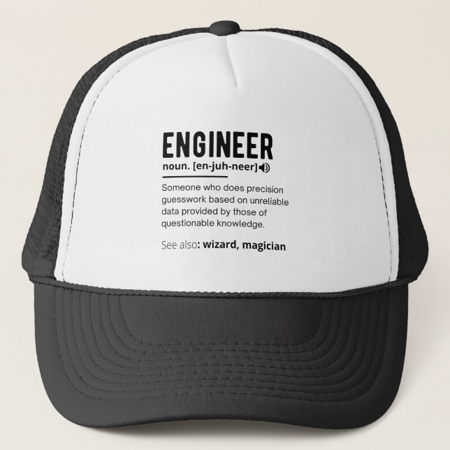 Engineer Definition Engineering Gift Trucker Hat (Front)