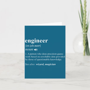 Engineer Definition Funny Engineering Mechanical C Card
