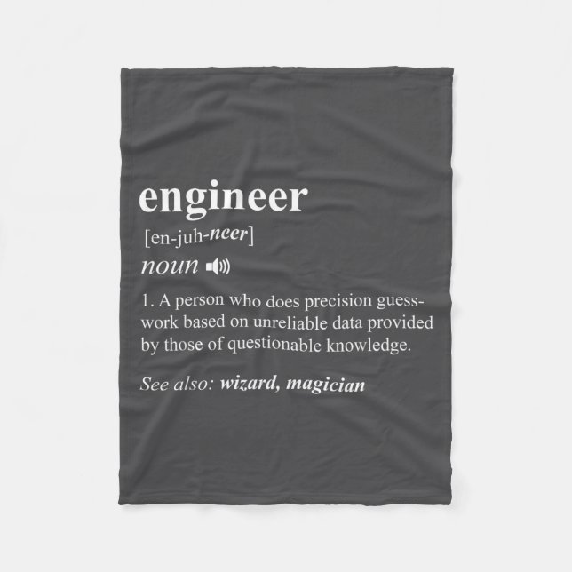 Engineer Definition Funny Engineering Mechanical C Fleece Blanket (Front)