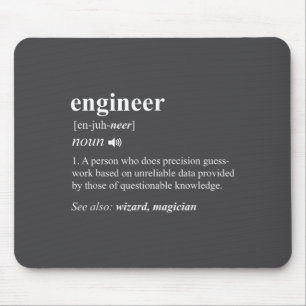 Engineer Definition Funny Engineering Mechanical C Mouse Mat