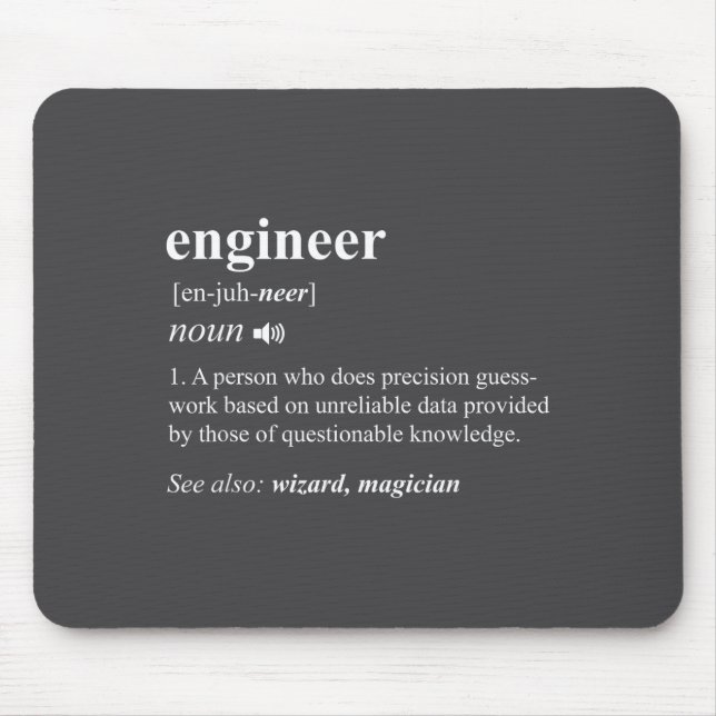 Engineer Definition Funny Engineering Mechanical C Mouse Mat (Front)