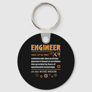 Engineer Definition Funny Engineering Nerdy Scienc Key Ring