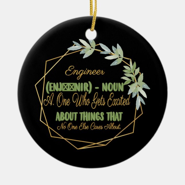 Engineer Definition Funny Humourous  Ceramic Tree Decoration (Front)