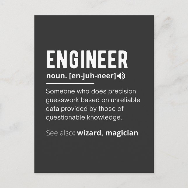 ENGINEER DEFINITION POSTCARD (Front)